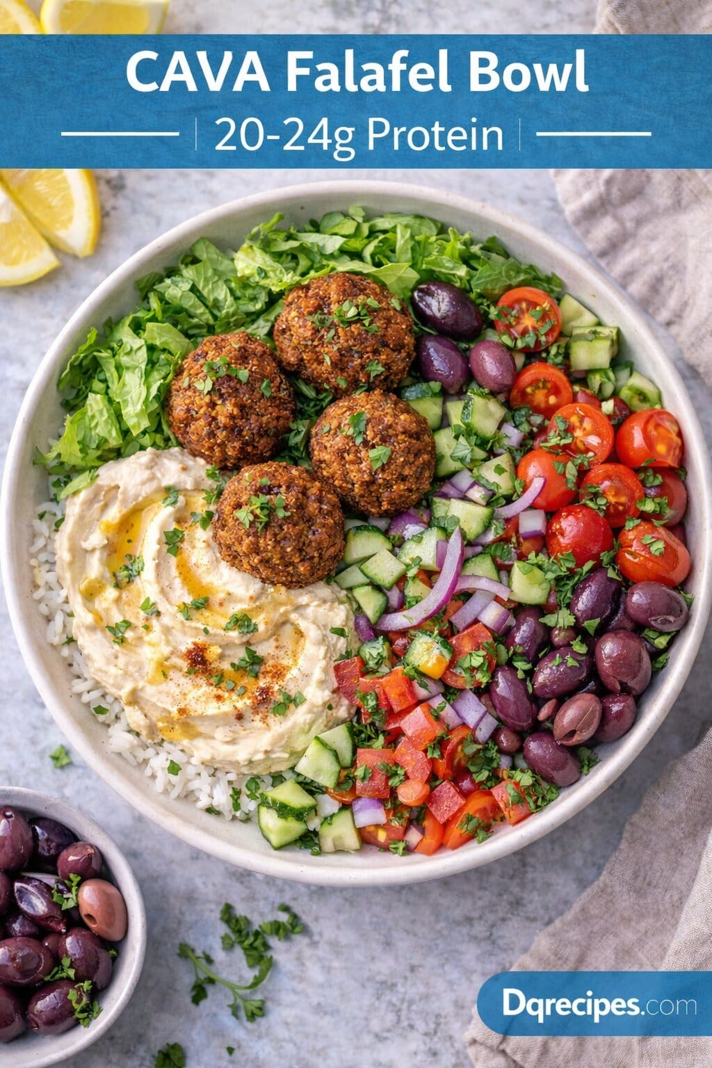 CAVA Copycat Mediterranean Falafel Bowl