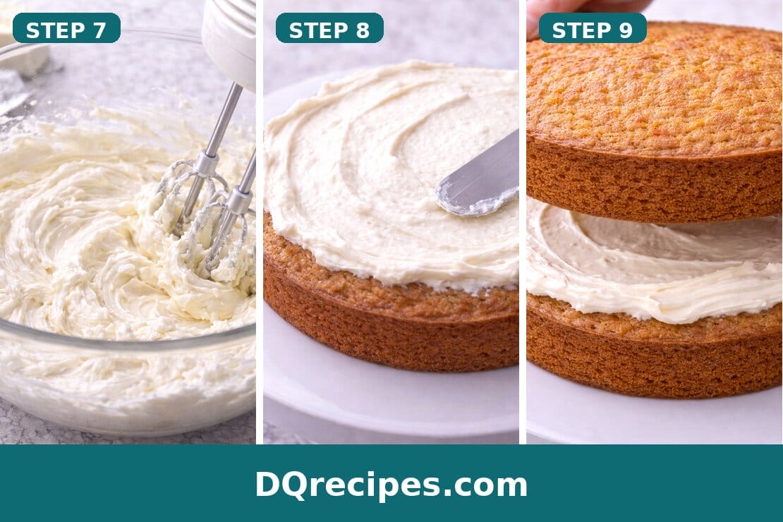 Hawaiian Carrot Pineapple Cake Steps 7, 8, 9
