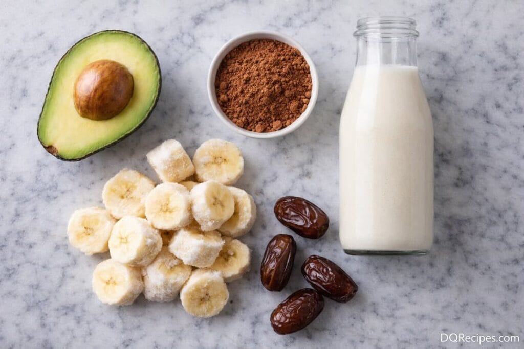 avocado chocolate smoothie ingredients