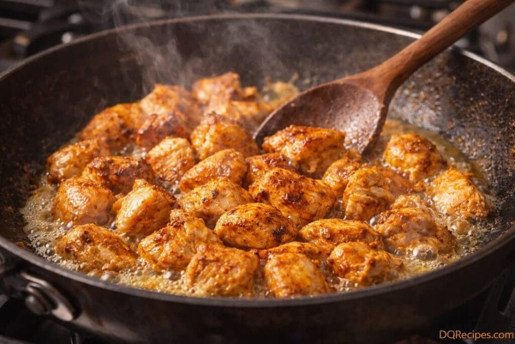 chicken piecec in butter browning